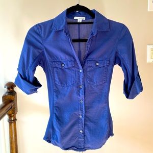 James Perse ribbed panel button front top